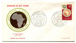 RC 19092 COTE D'IVOIRE N° 288 ANNIVERSAIRE DE LA BANQUE AFRICAINE DE DÉVELOPPEMENT 1969 FDC 1er JOUR - TB - Côte D'Ivoire (1960-...)