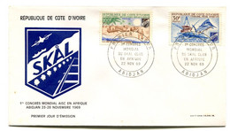 RC 19093 COTE D'IVOIRE N° 292 / 293 TOURISME PECHE VACANCES 1969 FDC 1er JOUR - TB - Côte D'Ivoire (1960-...)