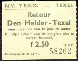 Nederlande 1983 Den Helder - Texel Schiff Ship Boat Fahrschein Boleto Biglietto Ticket Billet - Europe