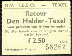 Nederlande 1983 Den Helder - Texel Schiff Ship Boat Fahrschein Boleto Biglietto Ticket Billet - Europa