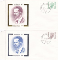 2 Enveloppes FDC 1984 1985 Elström Roi Baudouin 1er Boudewijn - 1981-1990