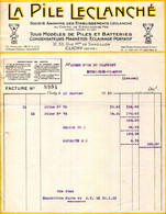 92.CLICHY.TOUS MODELES DE PILES & BATTERIES " LA PILE LECLANCHE " 31,33 RUE Mme. DE SANZILLON. - Elektrizität & Gas