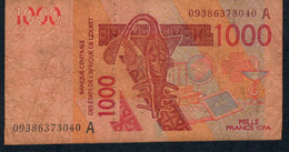 W.A.S. IVORY COAST P115Ah 1000 FRANCS (20)09 2009  RARE DATE FINE NO P.h. - Stati Dell'Africa Occidentale