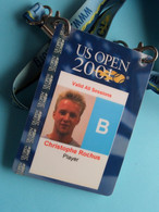 US OPEN 2001 - Player CHRISTOPHE ROCHUS Belgium / Accreditation CARD ( See Scan ) With ORIGINAL Lanyard / Cordon ! - Andere & Zonder Classificatie