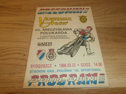 Speedway Bydgoszcz 23.03.1986 , Programmheft / Programm / Rennprogramm !!! - Motos