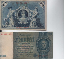 2 Billets De 100 MARK  : En Haut ( 7-2-1908 ) En Bas  ( 30-8-1924 ) - Sonstige & Ohne Zuordnung