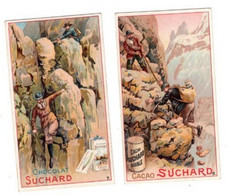 6 Chromo Litho Cards Chocolate SUCHARD Alpinisme Mountaineering  Bergsport Snowstorm Lawine Ice - Suchard