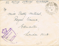 38373. Carta Field Post Office  Num 735 To London. CENSOR, Censura Service Overseas - Ohne Zuordnung