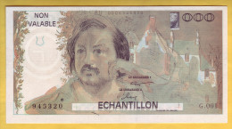 Billet. Echantillon. Banque De France. Projet Du Billet Honoré De Balzac - Fictifs & Spécimens