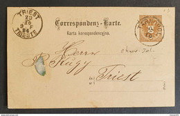 Kaiserreich 1884, Postkarte 2Kr (Poln.), TARNOPOL Gelaufen TRIEST - Storia Postale