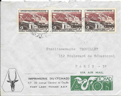 LC-80 Lettre Du Tchad Avec Timbres D'AEF N°232x3 - Storia Postale
