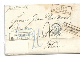 Pre333 / PREUSSEN-  Aus Dem Briefkasten Bahnhof Köln, Unterfrankiert N. Frankreich. - Covers & Documents