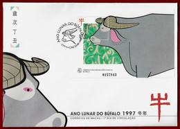 Portuguese MACAU FDCB 1997 Chinese New Year - Year Of The Ox (STB4#05) - FDC