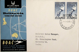 1957 Austrália 1st BOAC Flight London - Sydney (Link Between Sydney And Calcutta - Return) - First Flight Covers