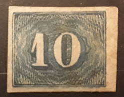 BRASIL BRAZIL BRESIL 1854 ,Petits Chiffres Yvert No 19 A, 10 R Bleu Non Dentele Imperforate Neuf  (*)  TB Cote 15 Euros - Nuovi