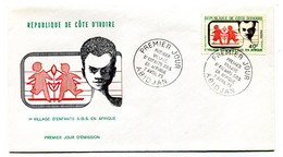 RC 19140 COTE D'IVOIRE N° 349 PREMIER VILLAGE D'ENFANTS S.O.S. EN AFRIQUE 1973 FDC 1er JOUR - TB - Costa D'Avorio (1960-...)