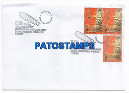 147219 ARGENTINA BUENOS AIRES COVER YEAR 2010 CANCEL AVIATION 1º VUELO DIRIGIBLE GRAF ZEPPELIN NO POSTAL POSTCARD - Storia Postale