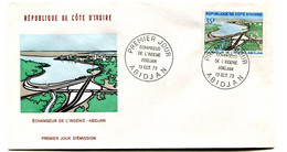 RC 19150 COTE D'IVOIRE N° 363 ECHANGEUR AUTOROUTIER DE L'INDENIE ABIDJAN 1973 FDC 1er JOUR - TB - Ivoorkust (1960-...)