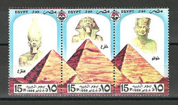 Egypt - 1988 - ( Post Day ) - Pharaohs  - Strip Of 3 - MNH (**) - Egyptology