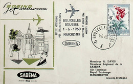 1960 Belgian 1st Sabena Jet Flight Brussels - Manchester - Autres & Non Classés