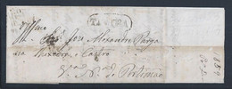 Carta Com Rara Obliteração De Barras 217 E Nominal De Tavira Para Vila Nova De Portimão Em 1859. - Storia Postale