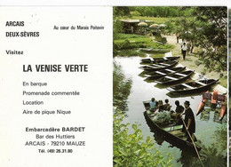 MAUZE (79) Embarcadère BARDET Br Des Huttiers ARCAIS, Visitez La Venise Verte, Dos Publicité - Mauze Sur Le Mignon
