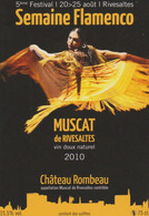 Etiquette Vin Muscat Semaine Flamenco Rivesaltes 2010 - Art De La Table