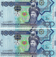 TURKMENISTAN 2009 100 Manat - P.27 Neuf UNC - Turkmenistan