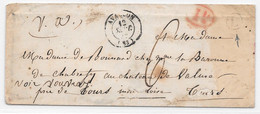 LSC 1846 AVALLON Yonne Cachet Décime Rural Taxe 6 Lettre Timbre Boite Urbaine L VAULT De LUGNY > Vouvray Via Tours - 1801-1848: Précurseurs XIX