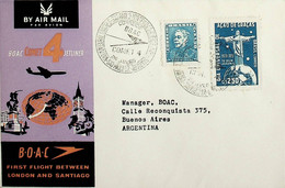 1957 Brazil 1st BOAC Flight London - Santiago (Link Between São Paulo And Buenos Aires) - Airmail