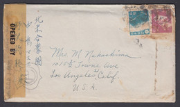 1947. JAPAN 1 EN + 5 EN Goldfish Glued On Cover To Los Angeles, Calif. USA. Censor Ta... (Michel 357+) - JF367895 - Covers & Documents