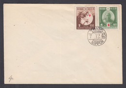 1945. JAPAN  12 + 4 RED CROSS Cancelled TOKIO NIPPON 7.12.45. (Michel 284-285) - JF367904 - Covers & Documents