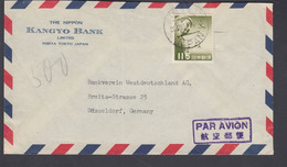 1954. JAPAN 115 Y AIR MAIL BUDDA On Cover To Germany Cancelled 30.VIII.54. (Michel 617) - JF367915 - Storia Postale