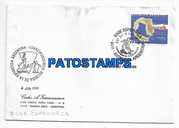 147233 ARGENTINA BUENOS AIRES COVER YEAR 2001 CANCEL ANTARTIDA ANTARCTICA BASE ESPERANZA  NO POSTCARD - Cartas & Documentos