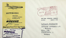 1960 United States 1st Lufthansa Flight New York - Frankfurt - Hamburg - 3c. 1961-... Briefe U. Dokumente