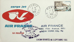 1965 France 1st Air France Cargo Jet Flight New York - Paris - First Flight Covers