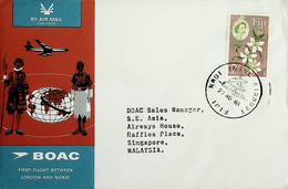 1965 Fiji 1st BOAC Flight London - Nandi (Link Between Nandi E Singapore - Return) - Fidji (1970-...)