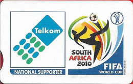 S. Africa - Telkom - FIFA Football World Cup 2010 - White Design, Gem5 Red, Exp.10.2011, 20R, Used - Südafrika