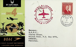 1961 Philippines 1st BOAC Flight London - Manila (Link Between Manila And Karachi - Return) - Philippinen