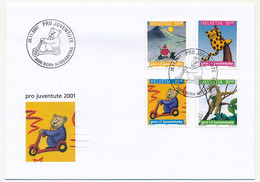 SUISSE -  FDC 2001 - Pro Juventute 2001 - BERNE 20/11/2001 - 5 Enveloppes (2 Séries) - FDC