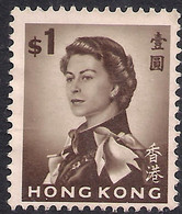 Hong Kong 1962 - 73 QE2 $1 Sepia Mint No Gum SG 205 CV £24 ( B918 ) - Neufs