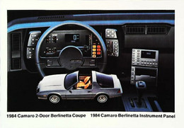 ► CAMARO  Berlinetta 1984 Dashboard - Publicité Automobile Américaine (Litho. U.S.A.) - Roadside - IndyCar
