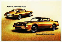 ► CAMARO  Berlinetta Coupé & Z28 Coupé Sport 1981 - Publicité Automobile Américaine (Litho. U.S.A.) - Roadside - IndyCar