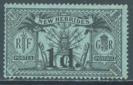 NEW HEBRIDES NOUVELLES-HEBRIDES - MVLH/* - 1920 - OVERPRINT 1d. ON 1Sh - Yv 65 - Lot 22792 - PERHAPS A MNH/** - Unused Stamps