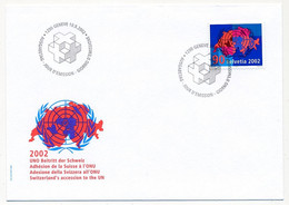 SUISSE -  FDC 2002 - Adhésion De La Suisse à L'ONU - Genève - 10/9/2002 - 1 Enveloppe - ONU