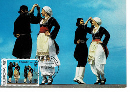 CARTE MAXIMUM GRECE 1981 DANSES FOLKLORIQUES - Cartoline Maximum