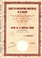 Action De 25 Nouveaux Francs Au Porteur - S.P.I.B. - Société De Participations Industrielles De La Bellière - Paris - Industrie