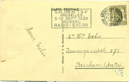 Salon De TSF Bruxelles 3-12 Sept 1938 Brussel Radio-Salon - Vlagstempels