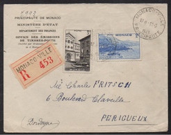 MONACO / 1943 LETTRE RECOMMANDEE POUR PERIGUEUX (ref LE2623) - Storia Postale