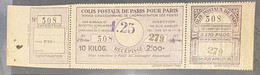 Rare! France, Timbres Pour Colis Postaux Paris Pour Paris Avec Ses 3 Volets Sans Gomme, Voir Photos Pour état - Other & Unclassified